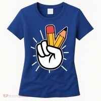 Funny Peace Hand With Pencil Fingers Women's T-Shirt thumb 0
