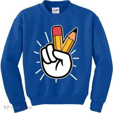 Funny Peace Hand With Pencil Fingers Kids Sweatshirt