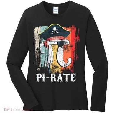 Funny Pi-rate - Happy Pi Day Math Geek Pirate Lover Women's Long Sleeve Shirt