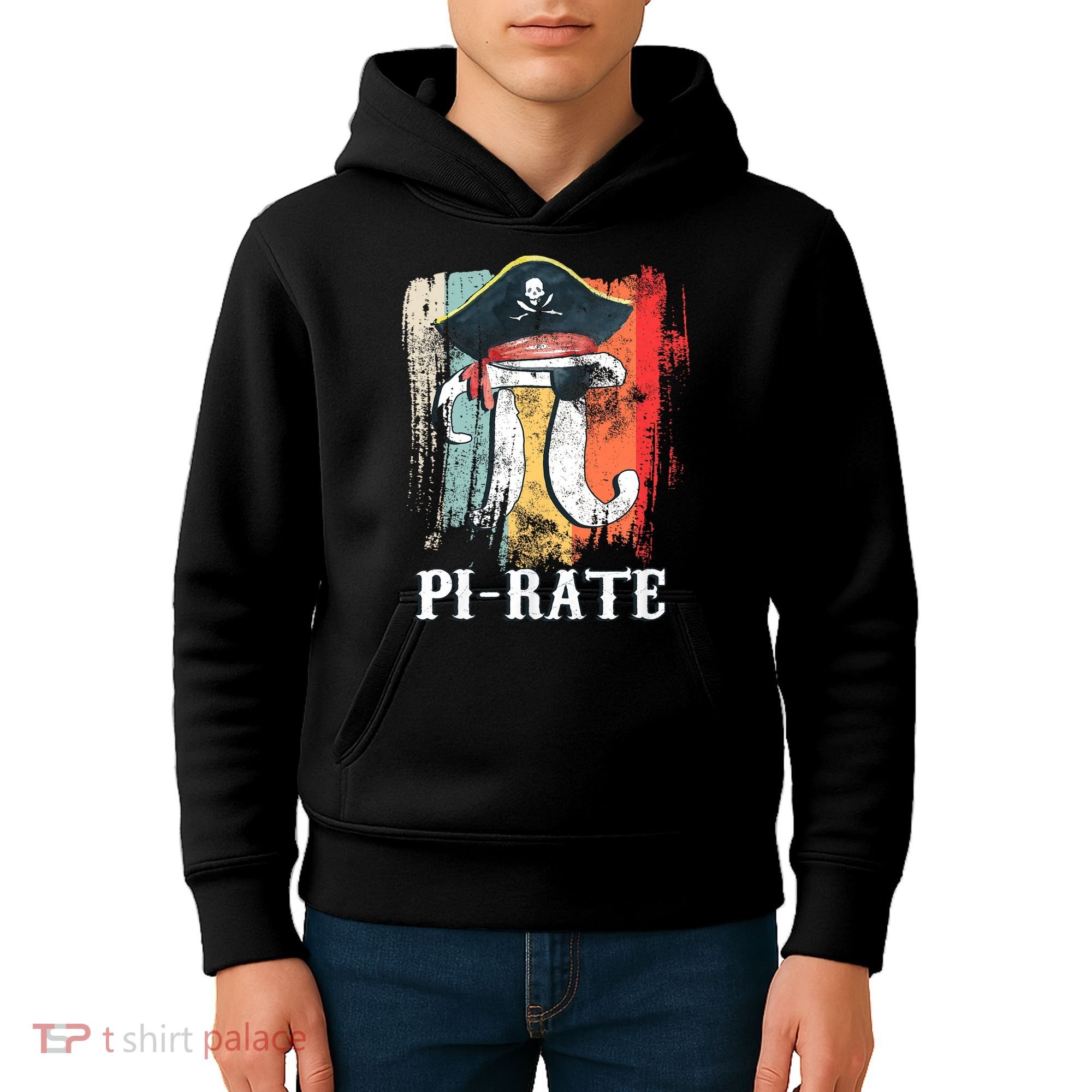 Funny Pi-rate - Happy Pi Day Math Geek Pirate Lover Kids Hoodie