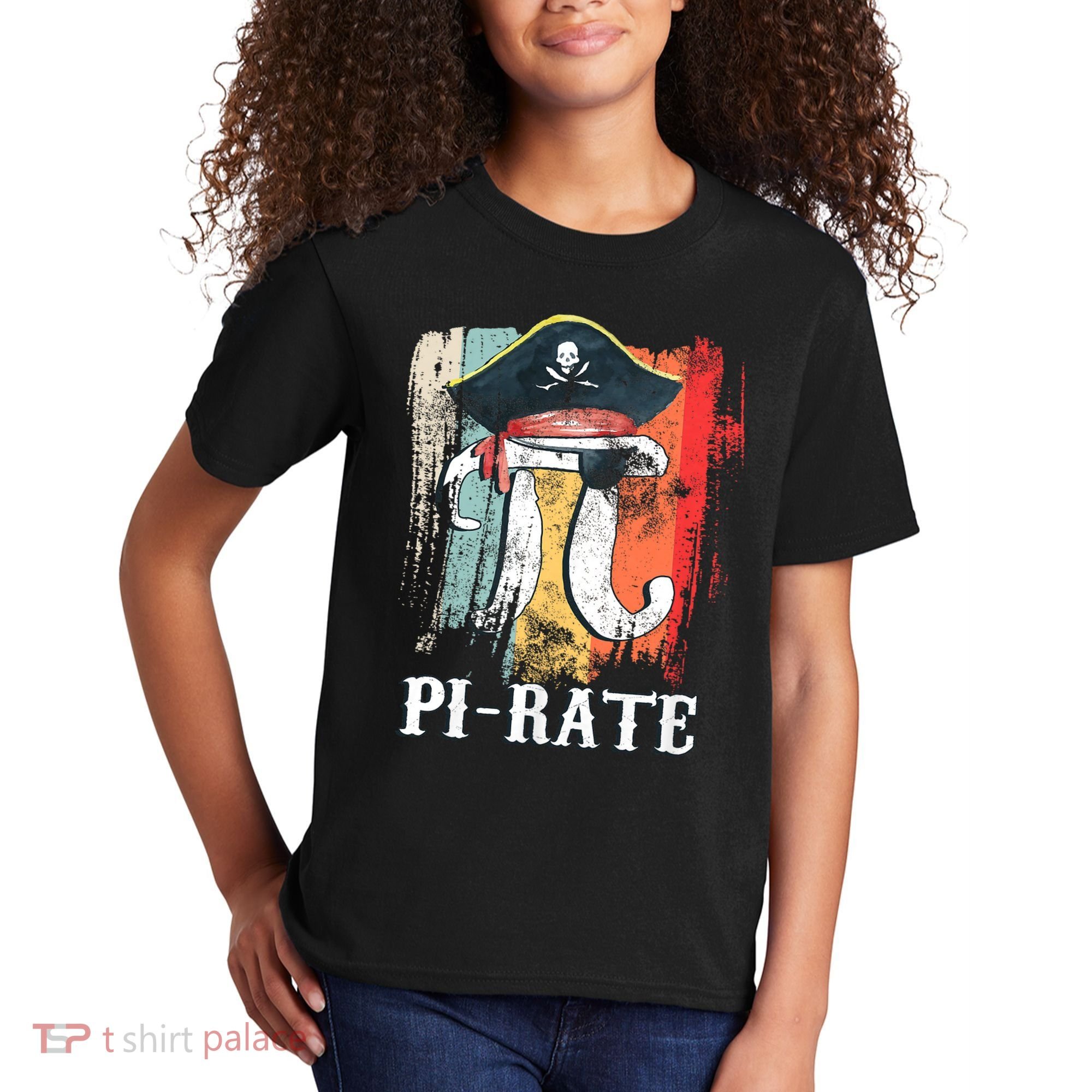 Funny Pi-rate - Happy Pi Day Math Geek Pirate Lover Kids T-Shirt