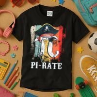 Funny Pi-rate - Happy Pi Day Math Geek Pirate Lover Kids T-Shirt thumb 3