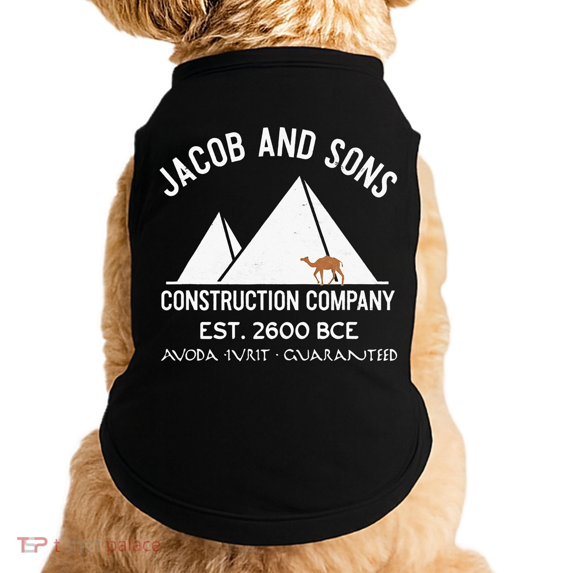Funny Passover Hebrew Construction Egypt Pyramids Builders Doggie Tank