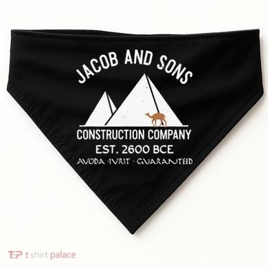 Funny Passover Hebrew Construction Egypt Pyramids Builders USA-Made Doggie Bandana