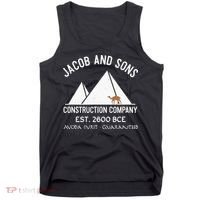 Funny Passover Hebrew Construction Egypt Pyramids Builders Tank Top thumb 0