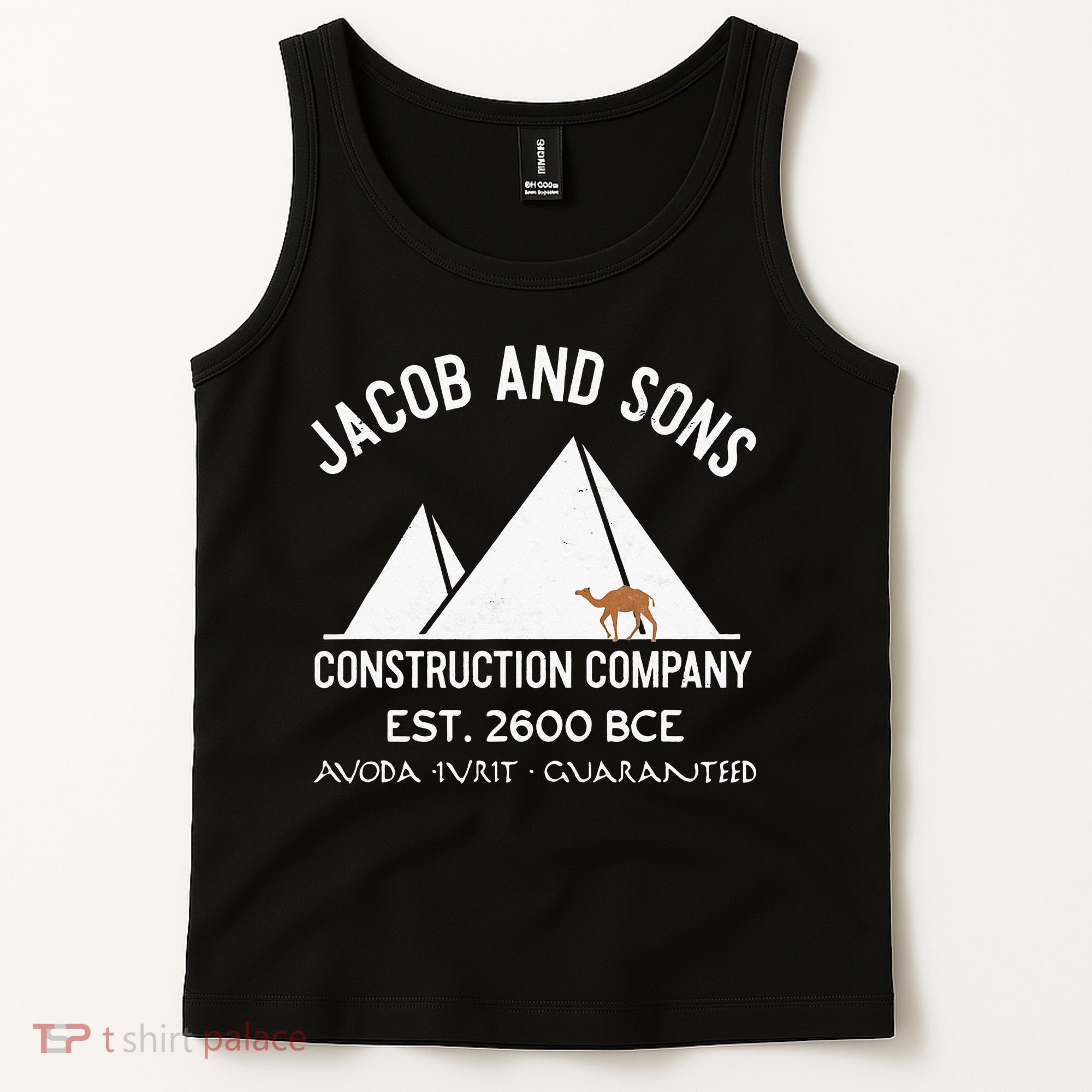 Funny Passover Hebrew Construction Egypt Pyramids Builders Tank Top