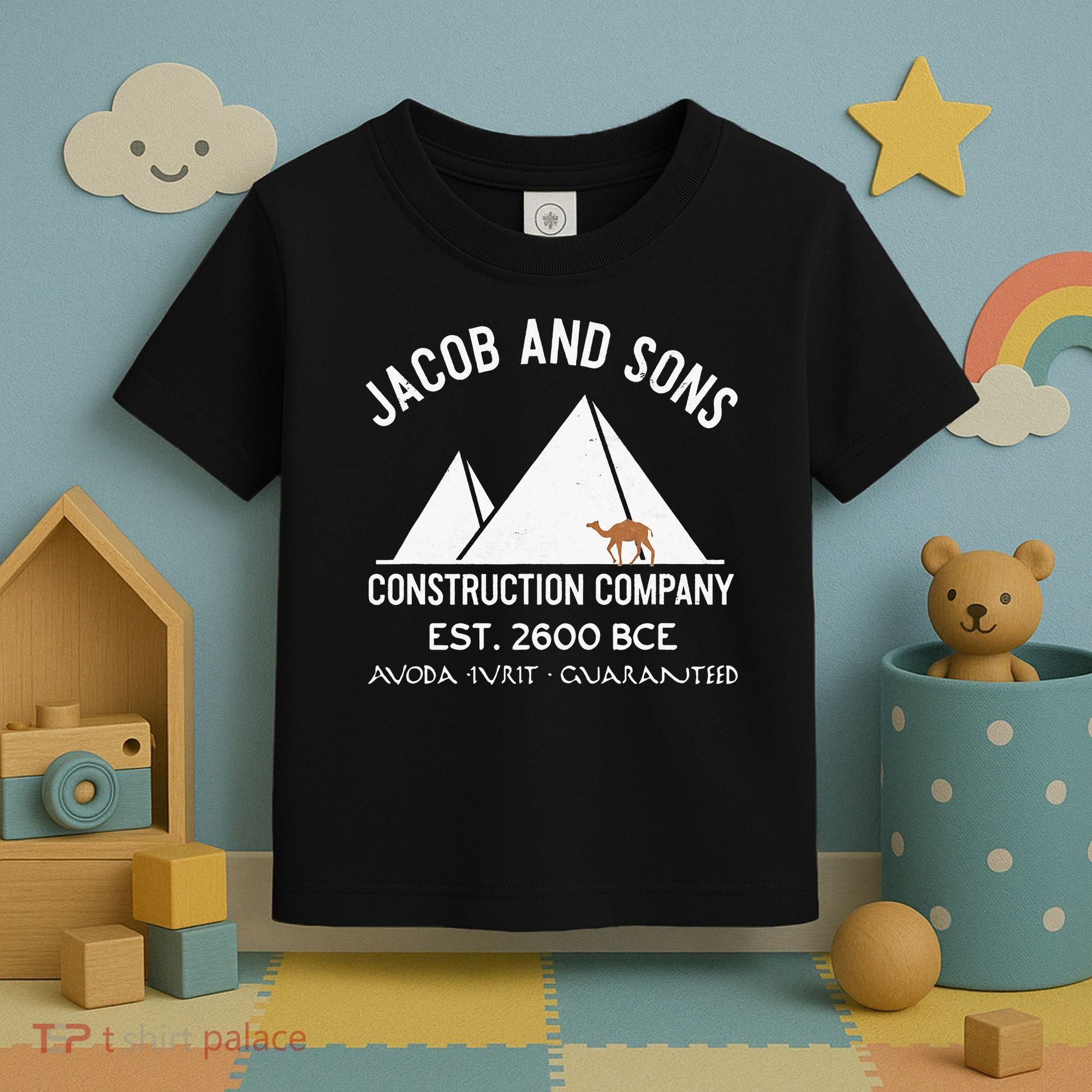 Funny Passover Hebrew Construction Egypt Pyramids Builders Toddler T-Shirt