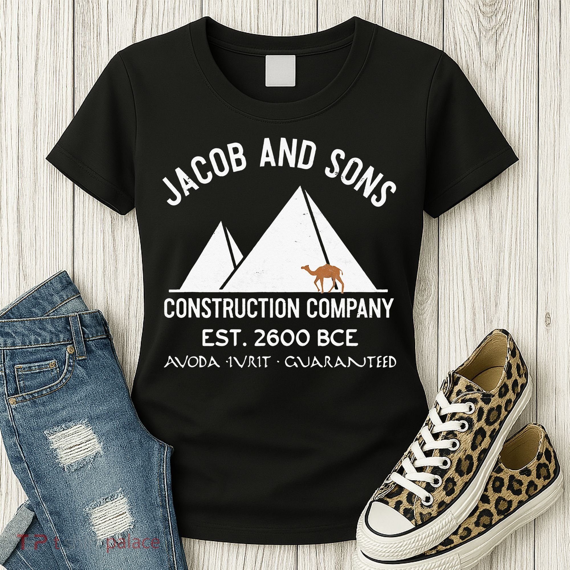 Funny Passover Hebrew Construction Egypt Pyramids Builders Women's T-Shirt