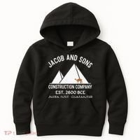 Funny Passover Hebrew Construction Egypt Pyramids Builders Kids Hoodie thumb 0