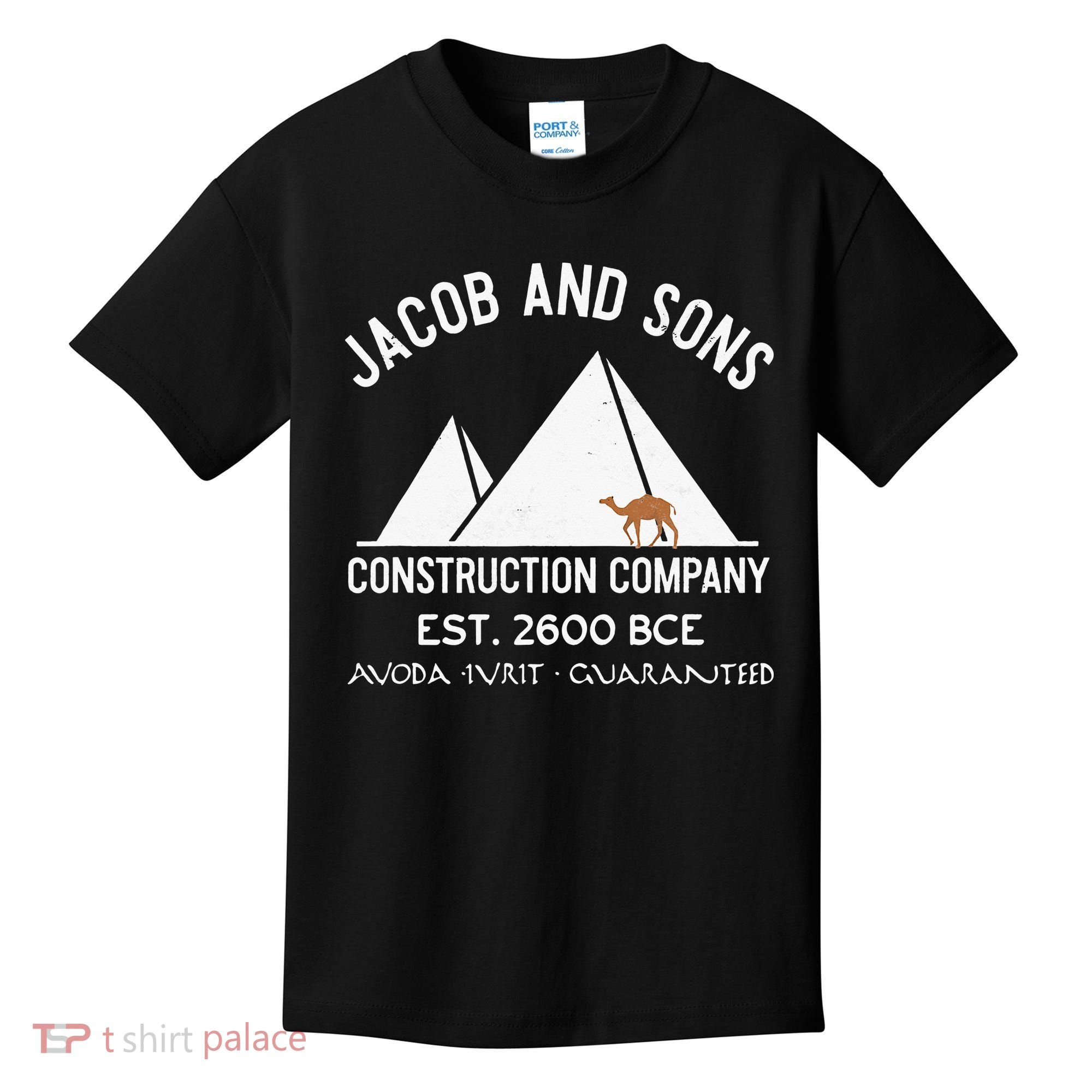 Funny Passover Hebrew Construction Egypt Pyramids Builders Kids T-Shirt