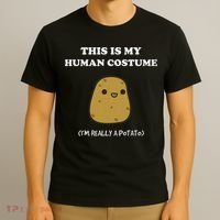 Funny Potato Humour This Is My Human Costume Halloween Potato T-Shirt thumb 3