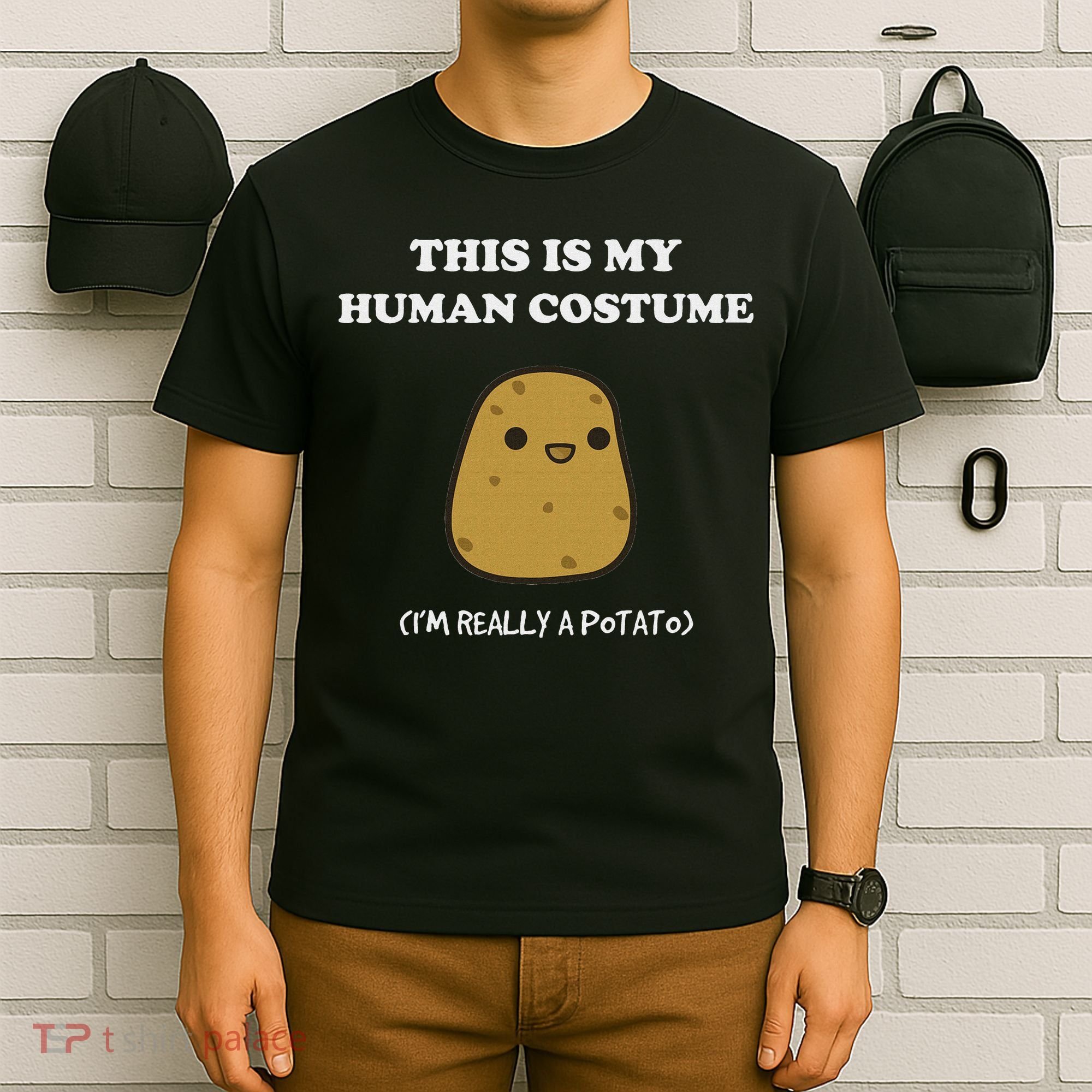 Funny Potato Humour This Is My Human Costume Halloween Potato T-Shirt