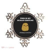 Funny Potato Humour This Is My Human Costume Halloween Potato Ornament thumb 0