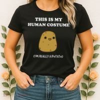 Funny Potato Humour This Is My Human Costume Halloween Potato Women's T-Shirt thumb 2