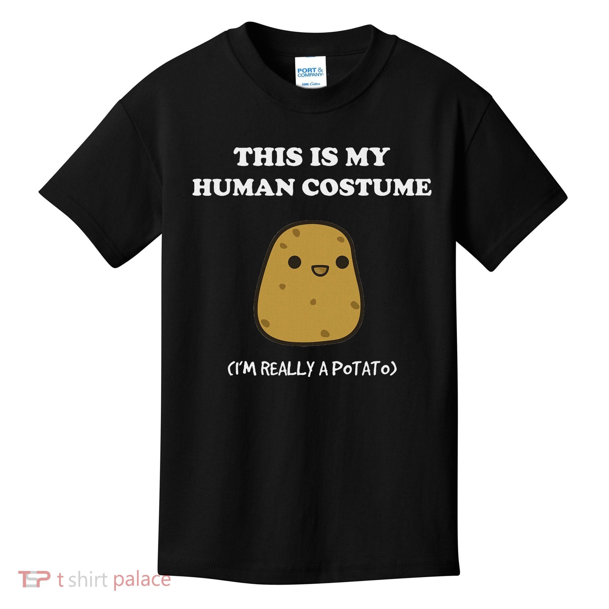 Funny Potato Humour This Is My Human Costume Halloween Potato Kids T-Shirt