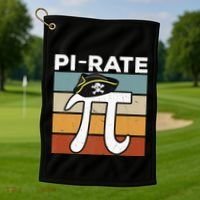 Funny Pi-rate - Happy Pi Day Math Geek Pirate Lover Golf Towel thumb 1