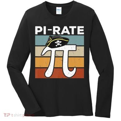 Funny Pi-rate - Happy Pi Day Math Geek Pirate Lover Women's Long Sleeve Shirt
