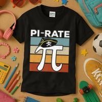Funny Pi-rate - Happy Pi Day Math Geek Pirate Lover Kids T-Shirt thumb 3
