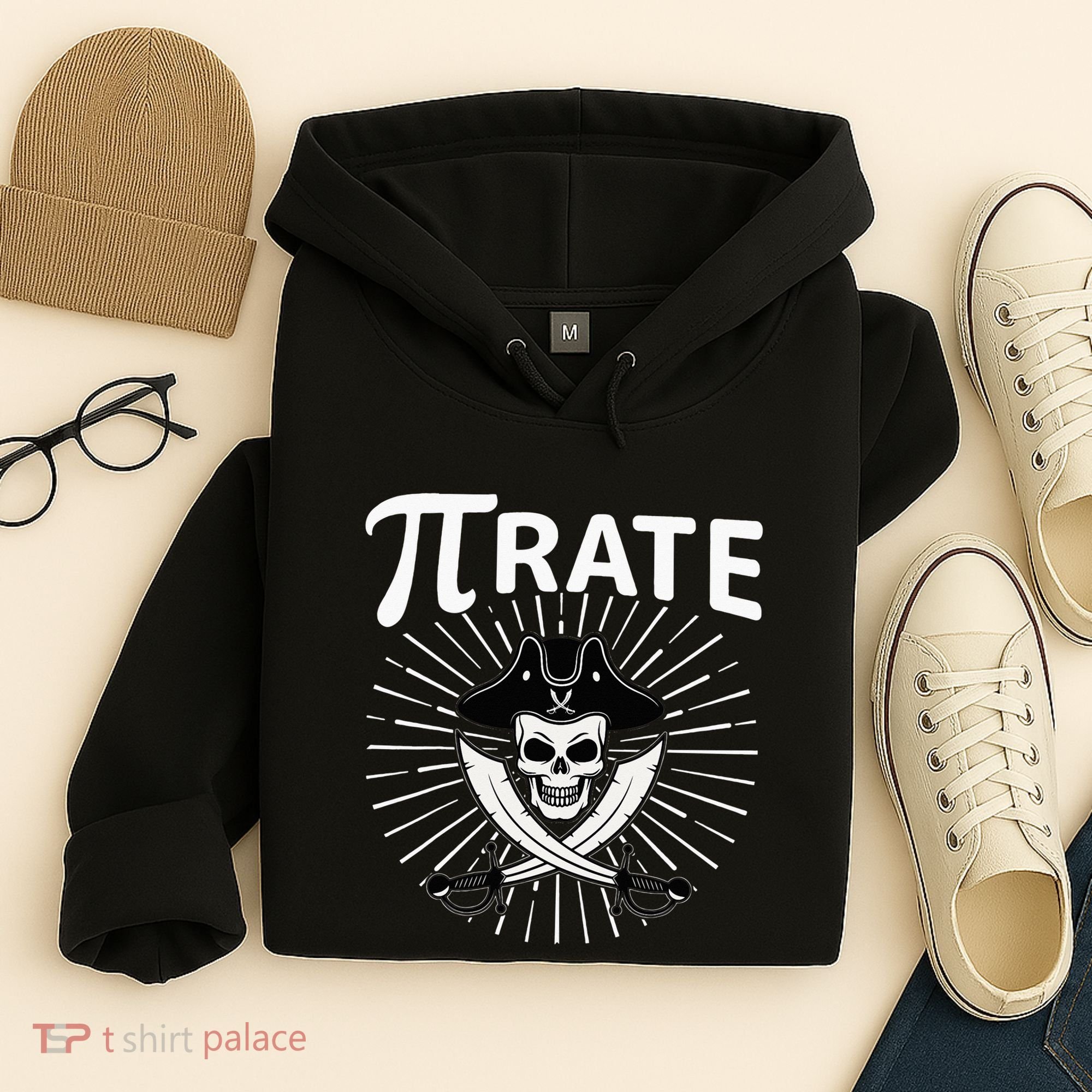 Funny Pi-Rate Happy Pi Day Math Pirate Pun Hoodie