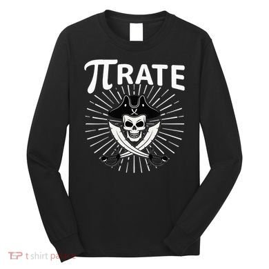 Funny Pi-Rate Happy Pi Day Math Pirate Pun Long Sleeve Shirt