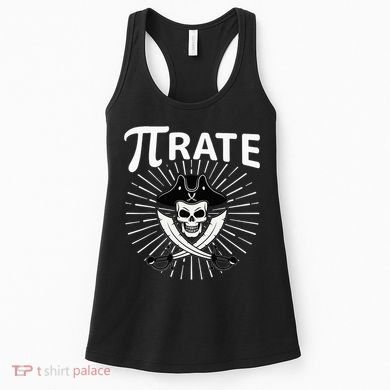 Funny Pi-Rate Happy Pi Day Math Pirate Pun Women's Tank Top