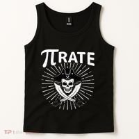 Funny Pi-Rate Happy Pi Day Math Pirate Pun Tank Top thumb 2