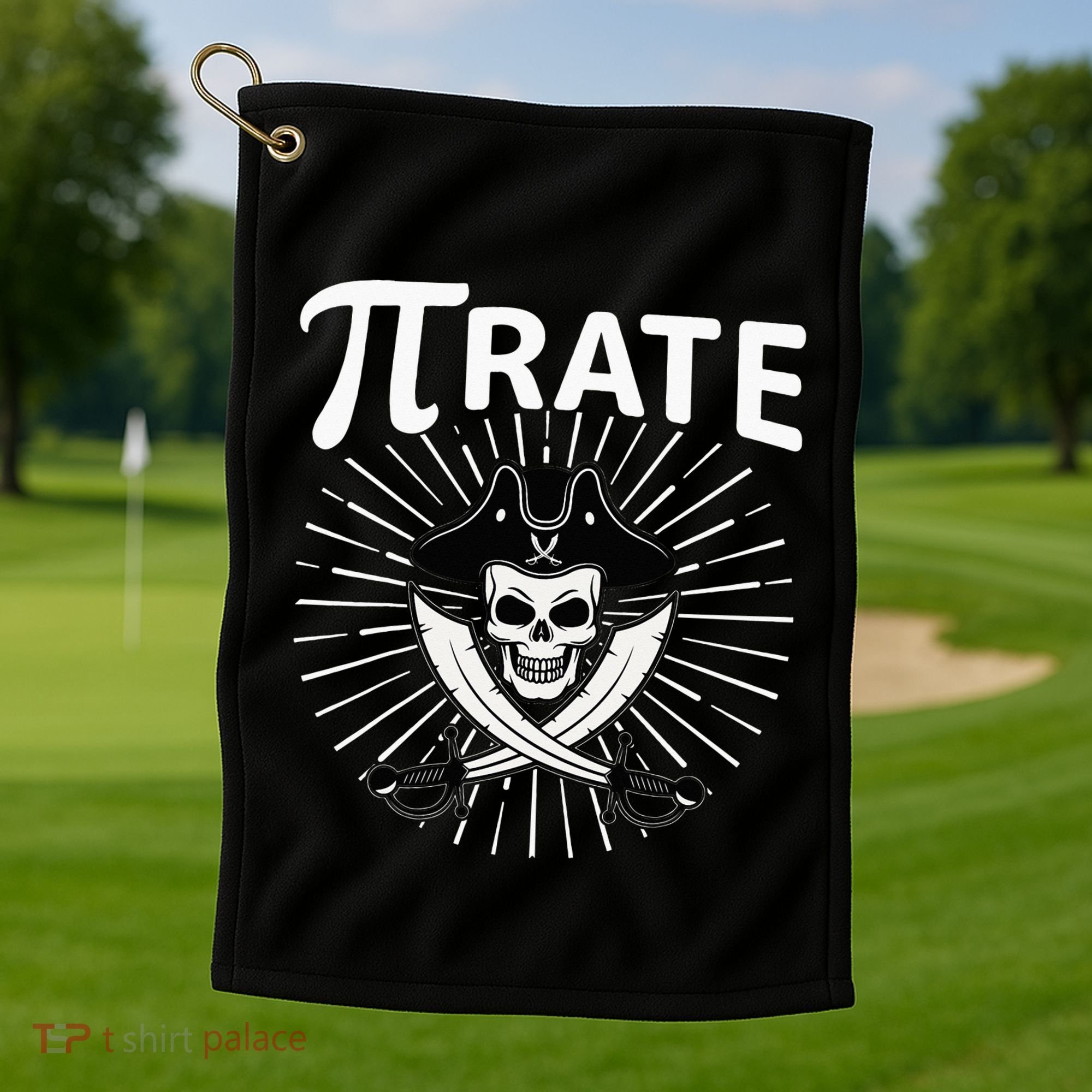 Funny Pi-Rate Happy Pi Day Math Pirate Pun Golf Towel