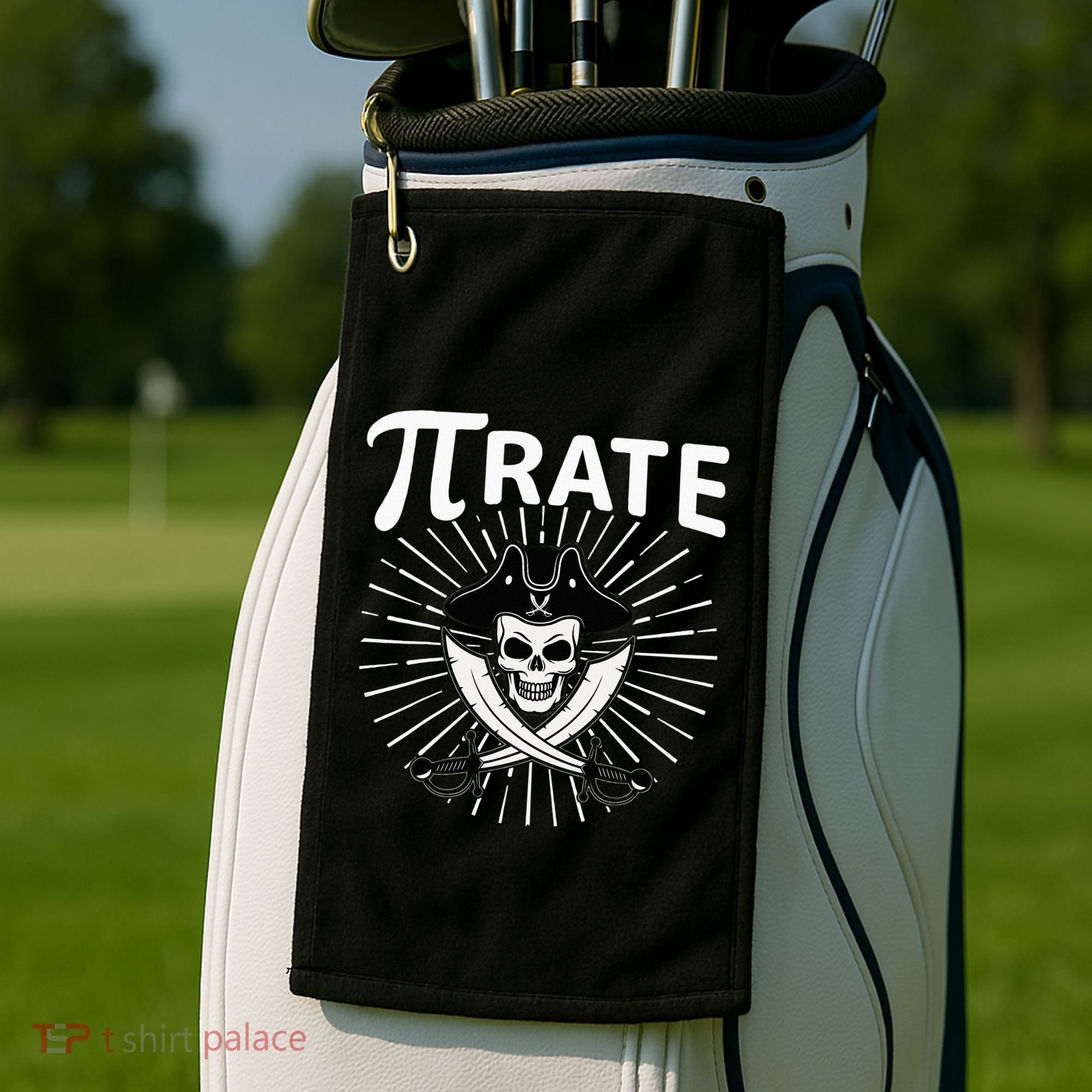 Funny Pi-Rate Happy Pi Day Math Pirate Pun Golf Towel