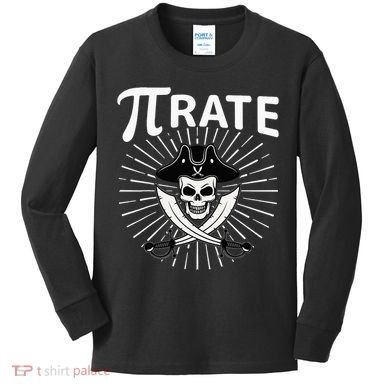 Funny Pi-Rate Happy Pi Day Math Pirate Pun Kids Long Sleeve Shirt
