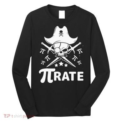 Funny Pi-Rate Happy Pi Day Math Pirate Pun Long Sleeve Shirt