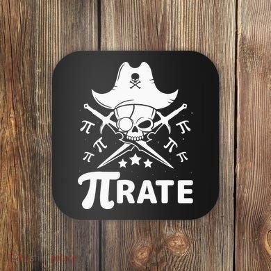 Funny Pi-Rate Happy Pi Day Math Pirate Pun Coaster