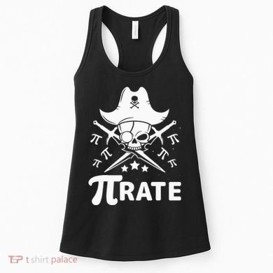 Funny Pi-Rate Happy Pi Day Math Pirate Pun Women's Tank Top