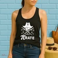 Funny Pi-Rate Happy Pi Day Math Pirate Pun Women's Tank Top thumb 2
