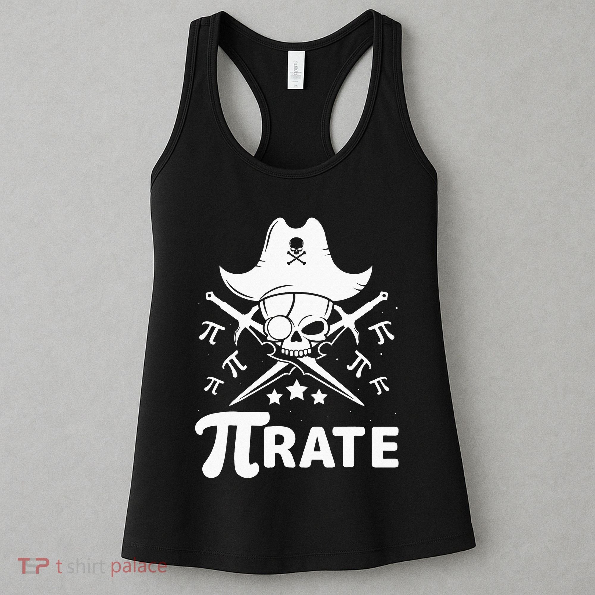Funny Pi-Rate Happy Pi Day Math Pirate Pun Women's Tank Top
