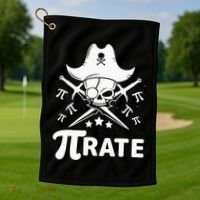 Funny Pi-Rate Happy Pi Day Math Pirate Pun Golf Towel thumb 1