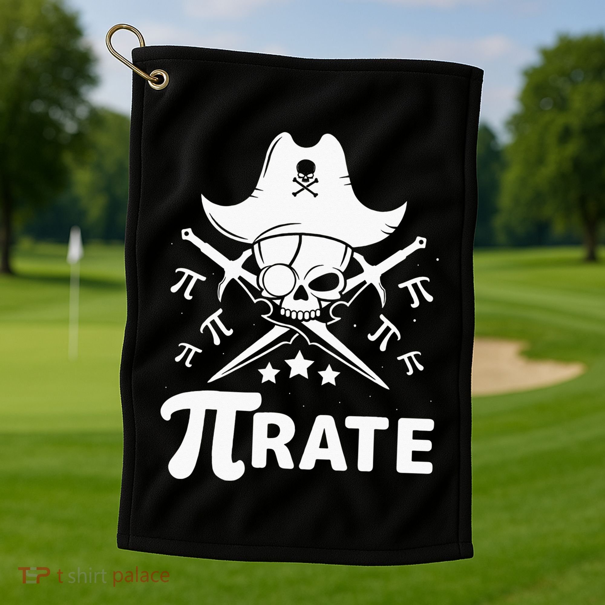 Funny Pi-Rate Happy Pi Day Math Pirate Pun Golf Towel