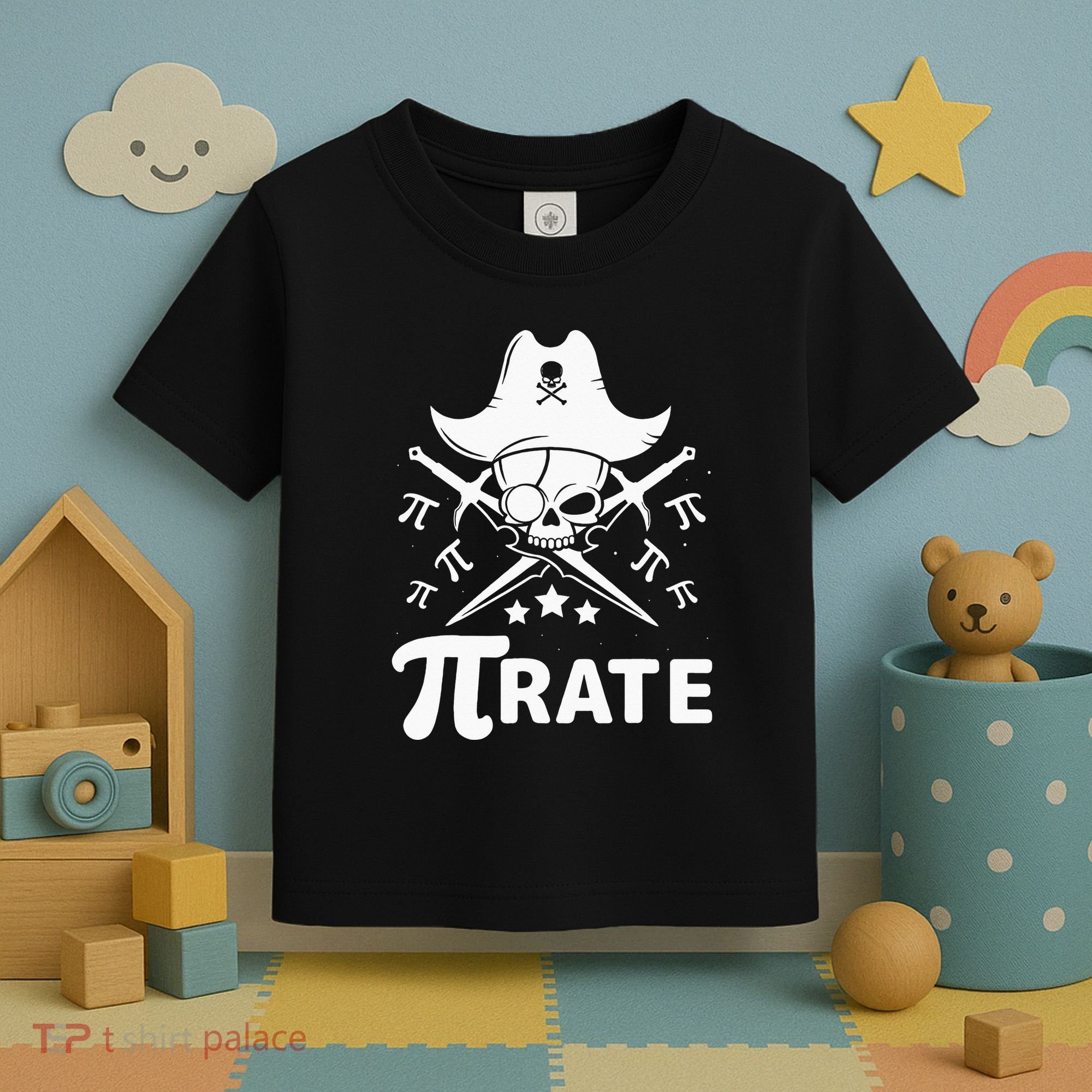 Funny Pi-Rate Happy Pi Day Math Pirate Pun Toddler T-Shirt