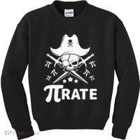 Funny Pi-Rate Happy Pi Day Math Pirate Pun Kids Sweatshirt thumb 0