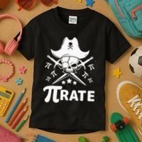Funny Pi-Rate Happy Pi Day Math Pirate Pun Kids T-Shirt thumb 3