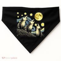 Funny Possums Howling at Full Moon Starry Night Opossum USA-Made Doggie Bandana thumb 0