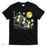 Funny Possums Howling at Full Moon Starry Night Opossum T-Shirt thumb 0