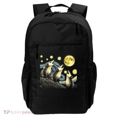 Funny Possums Howling at Full Moon Starry Night Opossum Backpack