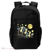 Funny Possums Howling at Full Moon Starry Night Opossum Backpack thumb 0