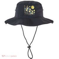 Funny Possums Howling at Full Moon Starry Night Opossum Bucket Hat thumb 0