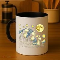 Funny Possums Howling at Full Moon Starry Night Opossum Coffee Mug thumb 4