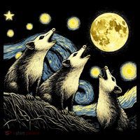 Funny Possums Howling at Full Moon Starry Night Opossum Coffee Mug thumb 5