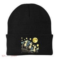 Funny Possums Howling at Full Moon Starry Night Opossum Beanie thumb 0