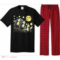 Funny Possums Howling at Full Moon Starry Night Opossum Pajama Set thumb 0