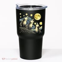Funny Possums Howling at Full Moon Starry Night Opossum Tumbler thumb 0