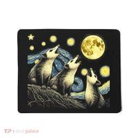Funny Possums Howling at Full Moon Starry Night Opossum Mousepad thumb 0